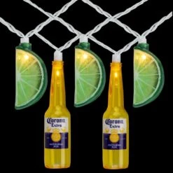 Northlight 9 Ft. 10-Light Clear Corona Extra Beer Bottle And Lime Summer Patio Incandescent Lights With White Wire