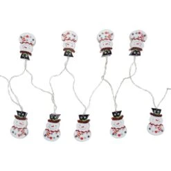 Northlight 4.5 Ft. 10-Count Snowmen With Top Hats LED Christmas Lights - Clear Wire -Northlight Shop northlight christmas novelty lights 34337571 1f 1000