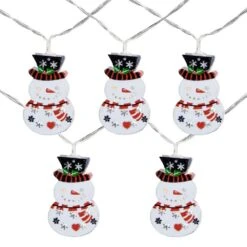 Northlight 4.5 Ft. 10-Count Snowmen With Top Hats LED Christmas Lights - Clear Wire