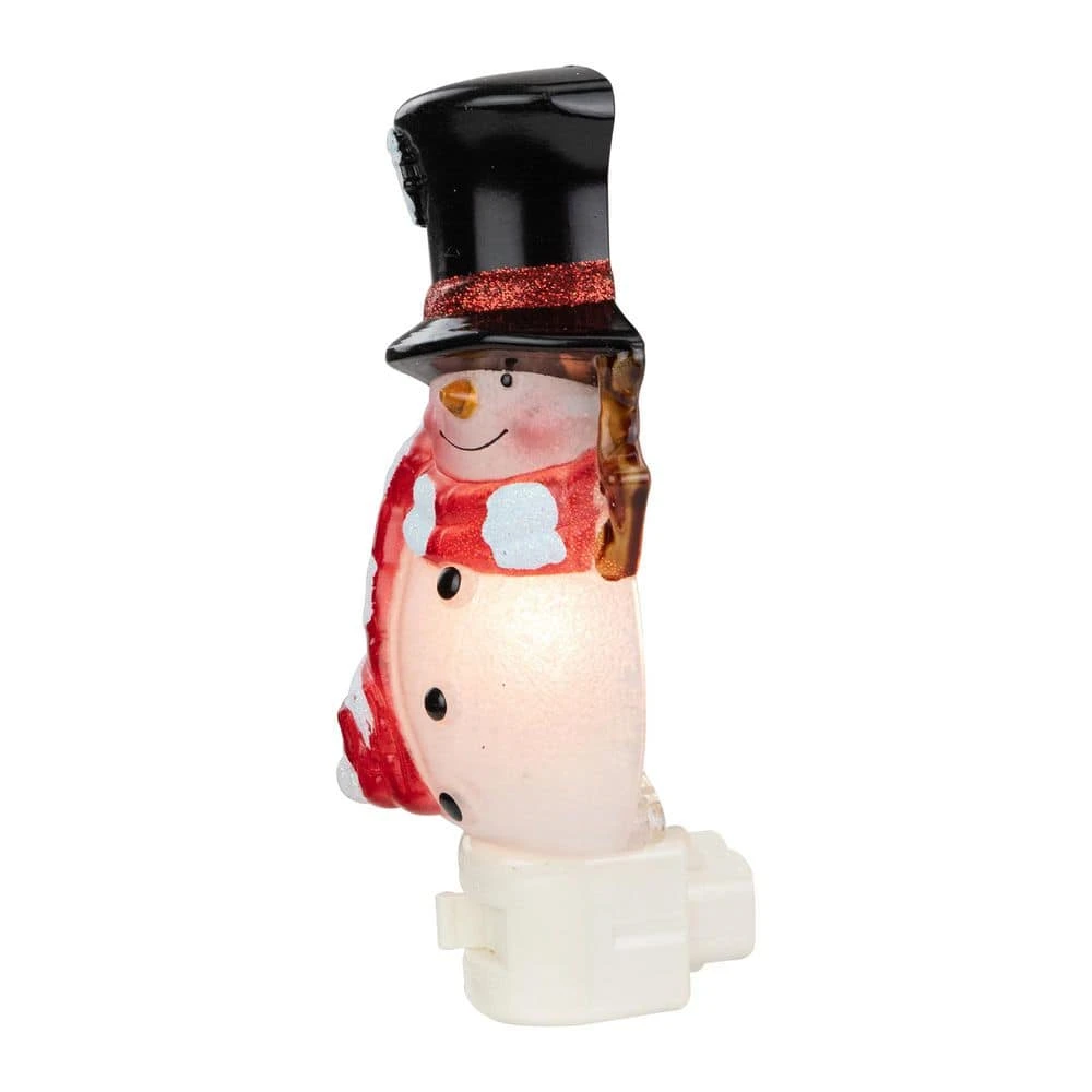 Northlight 6.5in. White And Red Snowman In Black Top Hat Christmas Night Light 4 Northlight 6.5in. White And Red Snowman In Black Top Hat Christmas Night Light - Image 4