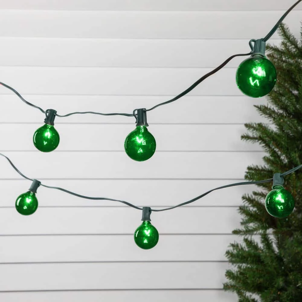 Northlight 10-Count Green G50 Globe Christmas Patio Lights-9ft Green Wire 3 Northlight 10-Count Green G50 Globe Christmas Patio Lights-9ft Green Wire - Image 3