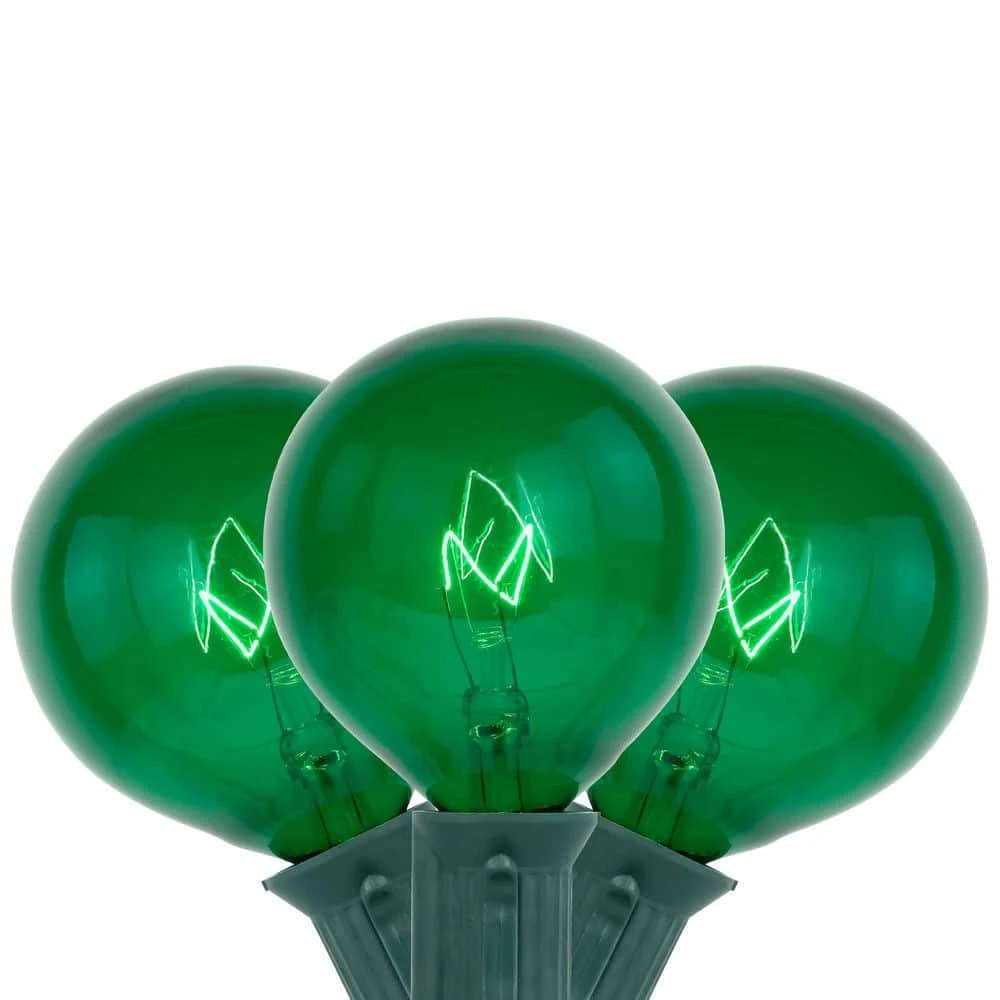 Northlight 10-Count Green G50 Globe Christmas Patio Lights-9ft Green Wire 1 Northlight 10-Count Green G50 Globe Christmas Patio Lights-9ft Green Wire