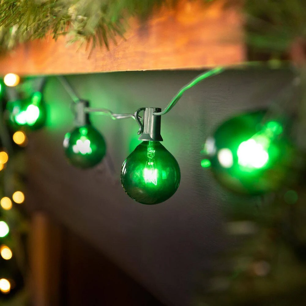 Northlight 10-Count Green G50 Globe Christmas Patio Lights-9ft Green Wire 2 Northlight 10-Count Green G50 Globe Christmas Patio Lights-9ft Green Wire - Image 2