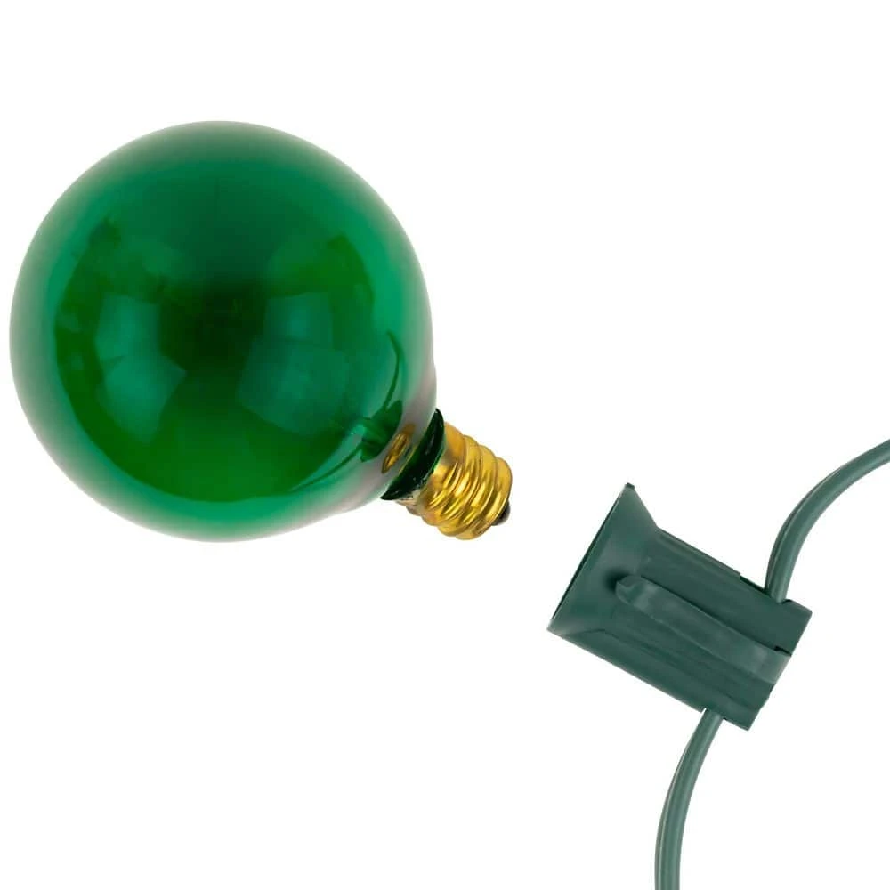 Northlight 10-Count Green G50 Globe Christmas Patio Lights-9ft Green Wire 6 Northlight 10-Count Green G50 Globe Christmas Patio Lights-9ft Green Wire - Image 6