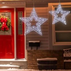 Northlight LED Lighted Stars Outdoor Christmas Decorations-18in.-Set Of 2-Cool White Lights -Northlight Shop northlight christmas novelty lights 35764526 31 1000