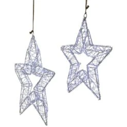 Northlight LED Lighted Stars Outdoor Christmas Decorations-18in.-Set Of 2-Cool White Lights -Northlight Shop northlight christmas novelty lights 35764526 44 1000