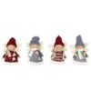 Northlight Plush Angel Girl Hanging Christmas Ornaments-4.25 In. Red And Gray-Set Of 4
