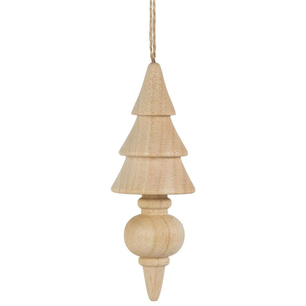 Northlight Set Of 3 Natural Trees Wooden Christmas Ornaments 5.5 In. 5 Northlight Set Of 3 Natural Trees Wooden Christmas Ornaments 5.5 In. - Image 5