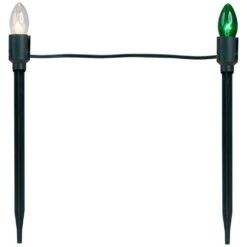 Northlight Set Of 15 Red Clear And Green C9 Candle Christmas Pathway Lights Decorations-14 Ft Green Wire -Northlight Shop northlight christmas pathway lights 32913372 fa 1000