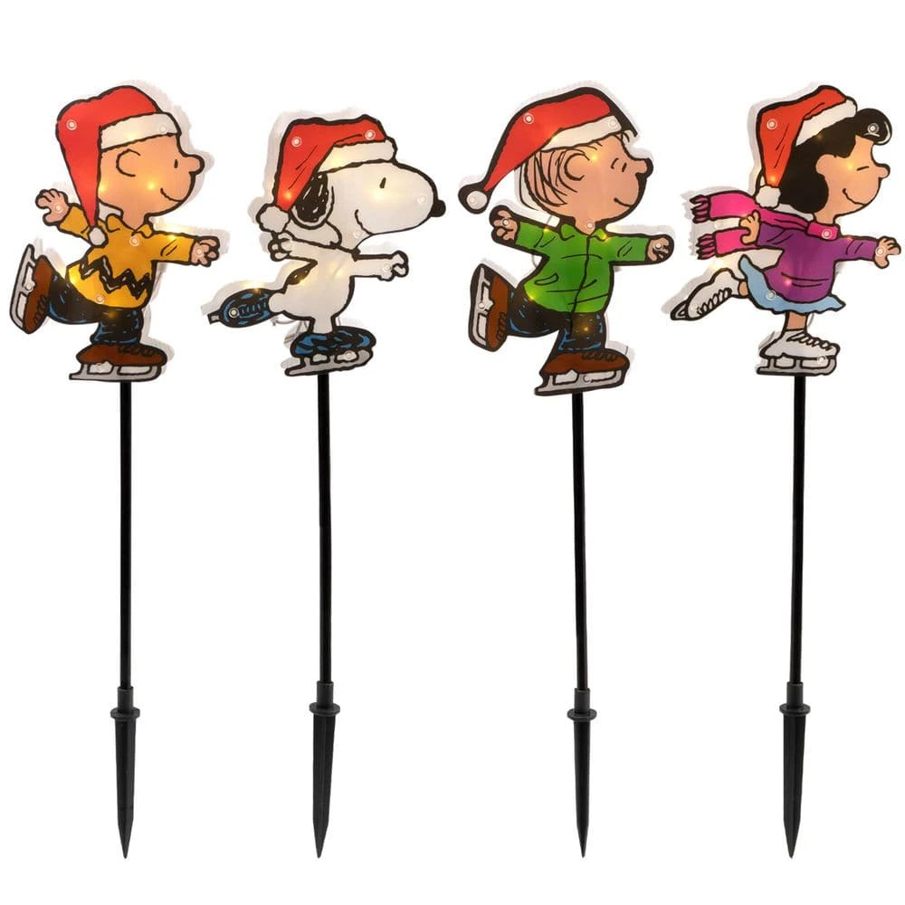 Northlight Pre-Lit Snoopy Dog And Peanuts Ice Skating Christmas Pathway Lights - Clear Lights (Set Of 4) 4 Northlight Pre-Lit Snoopy Dog And Peanuts Ice Skating Christmas Pathway Lights - Clear Lights (Set Of 4) - Image 4