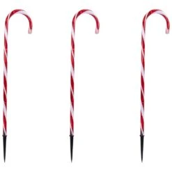 Northlight Set Of 3 Red And White Twinkle Candy Cane Christmas Pathway Lights 26"