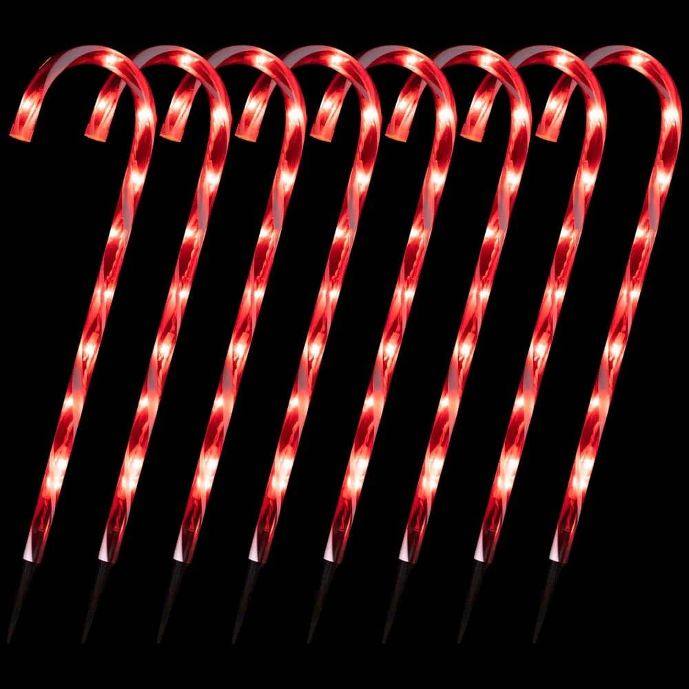 Northlight Candy Cane 8 Function Outdoor Christmas Pathway Lights-(Set Of 8) 3 Northlight Candy Cane 8 Function Outdoor Christmas Pathway Lights-(Set Of 8) - Image 3