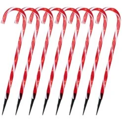 Northlight Candy Cane 8 Function Outdoor Christmas Pathway Lights-(Set Of 8)