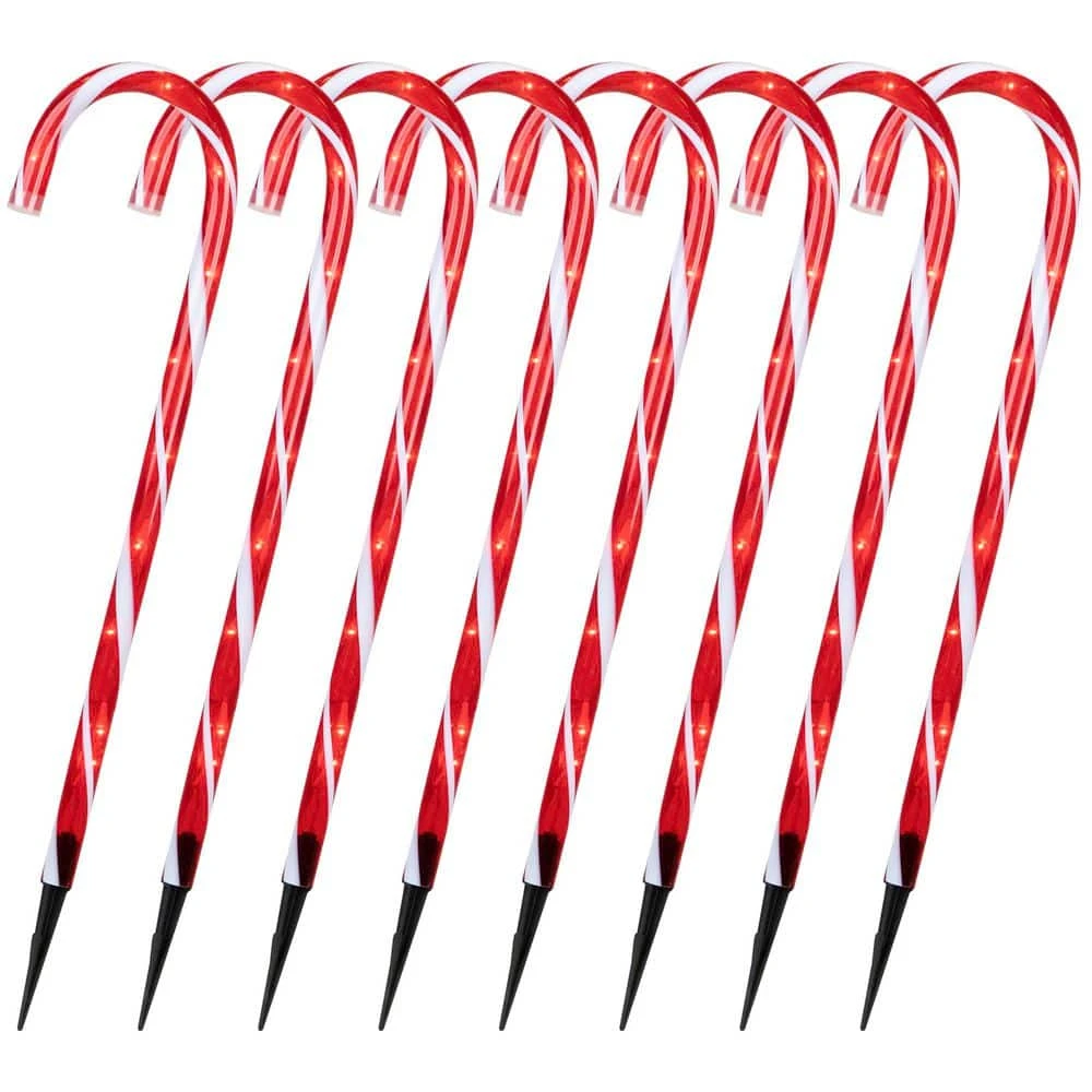 Northlight Candy Cane 8 Function Outdoor Christmas Pathway Lights-(Set Of 8) 1 Northlight Candy Cane 8 Function Outdoor Christmas Pathway Lights-(Set Of 8)