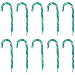 Northlight Lighted Outdoor Candy Cane Christmas Pathway Lights-13.5'-Green-Set Of 10