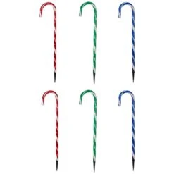 Northlight Lighted Outdoor Candy Cane Christmas Pathway Lights-28 In. Green/Blue/Red-(Set Of 6) -Northlight Shop northlight christmas pathway lights 35765692 c3 1000