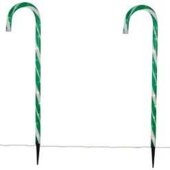 Northlight Lighted Candy Cane Outdoor Christmas Pathway Lights-28"-Green-Set Of 6 10 Northlight Lighted Candy Cane Outdoor Christmas Pathway Lights-28"-Green-Set Of 6 -Northlight Shop northlight christmas pathway lights 35765693 1f 1000