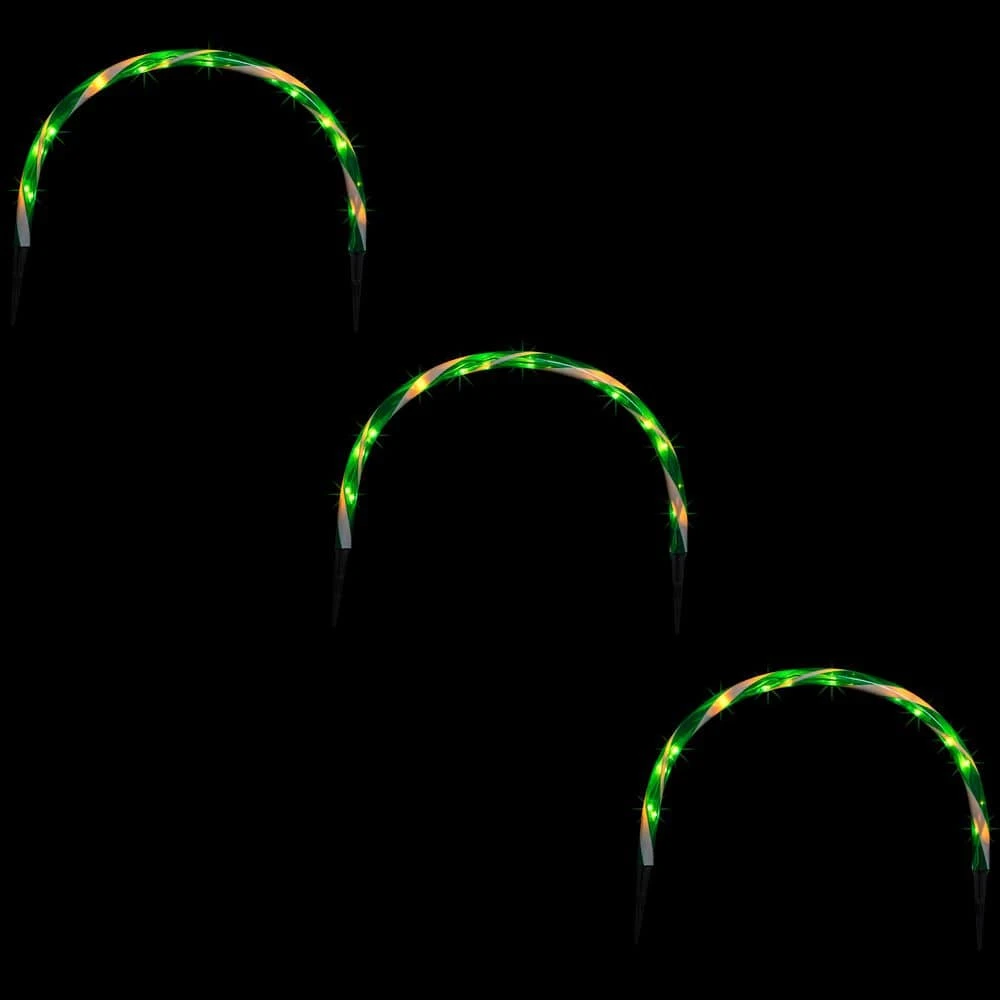 Northlight Candy Cane Outdoor Christmas Pathway Lights Arch-Green-Set Of 3 3 Northlight Candy Cane Outdoor Christmas Pathway Lights Arch-Green-Set Of 3 - Image 3