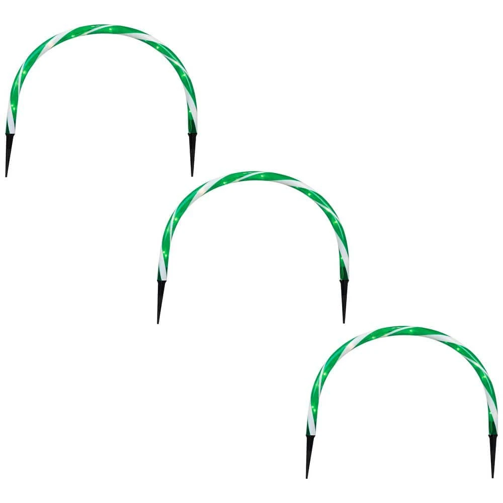 Northlight Candy Cane Outdoor Christmas Pathway Lights Arch-Green-Set Of 3 1 Northlight Candy Cane Outdoor Christmas Pathway Lights Arch-Green-Set Of 3