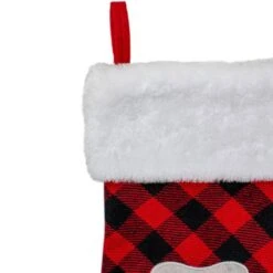 Northlight 15.5 In. Red And Black Buffalo Plaid Polyester Pet Embroidered Christmas Stocking -Northlight Shop northlight christmas stockings 33530794 4f 1000
