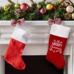 Northlight 20 In. Red In. Merry Christmas In. Velour Christmas Stocking -Northlight Shop northlight christmas stockings 34315060 44 1000