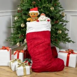 Northlight 50 In. Jumbo Red Velvet Plush Christmas Stocking With Faux Fur Cuff -Northlight Shop northlight christmas stockings 34866710 31 1000