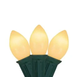 Northlight 24 Ft. 25-Light Opaque Clear White C7 Incandescent Patio Wedding Christmas Light Set With Green Wire