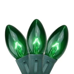 Northlight 25-Light Transparent Green C9 Christmas Lights 12 In. Spacing With Green Wire