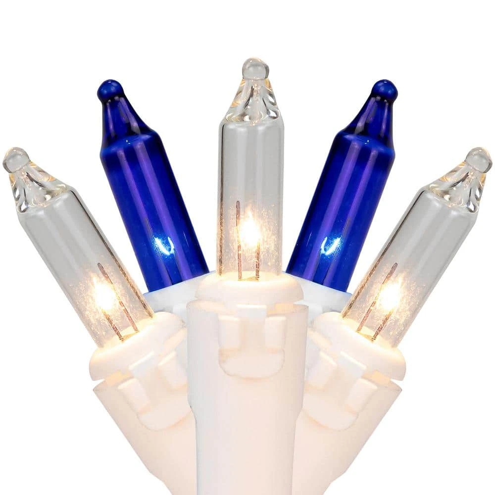 Northlight Set Of 100 Blue And Clear Mini Christmas Lights 2.5 In. Spacing With White Wire 1 Northlight Set Of 100 Blue And Clear Mini Christmas Lights 2.5 In. Spacing With White Wire