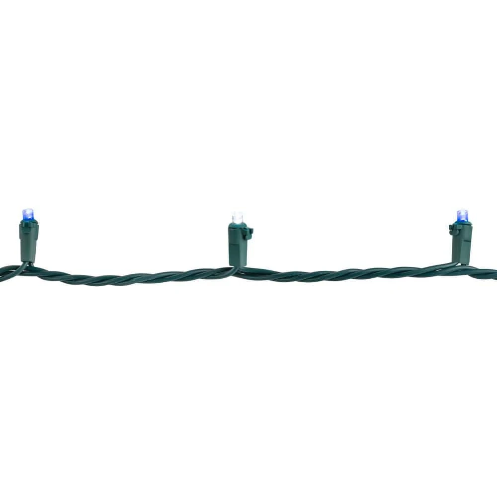 Northlight Set Of 50 Blue And White LED Wide Angle Christmas Lights - Green Wire 4 Northlight Set Of 50 Blue And White LED Wide Angle Christmas Lights - Green Wire - Image 4