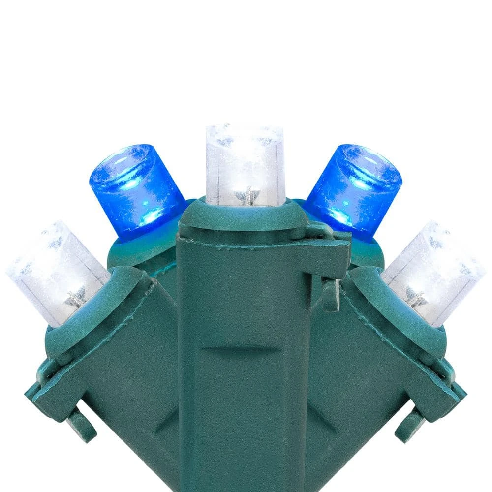 Northlight Set Of 50 Blue And White LED Wide Angle Christmas Lights - Green Wire 1 Northlight Set Of 50 Blue And White LED Wide Angle Christmas Lights - Green Wire