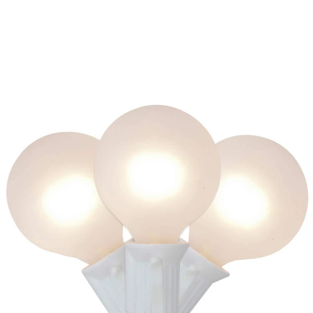 Northlight 9 Ft. 10-Light Frosted White G50 Globe Christmas Light Set With White Wire 1 Northlight 9 Ft. 10-Light Frosted White G50 Globe Christmas Light Set With White Wire