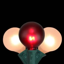 Northlight 9 Ft. 10-Light Red And White Globe Incandescent Christmas Light Set With Green Wire