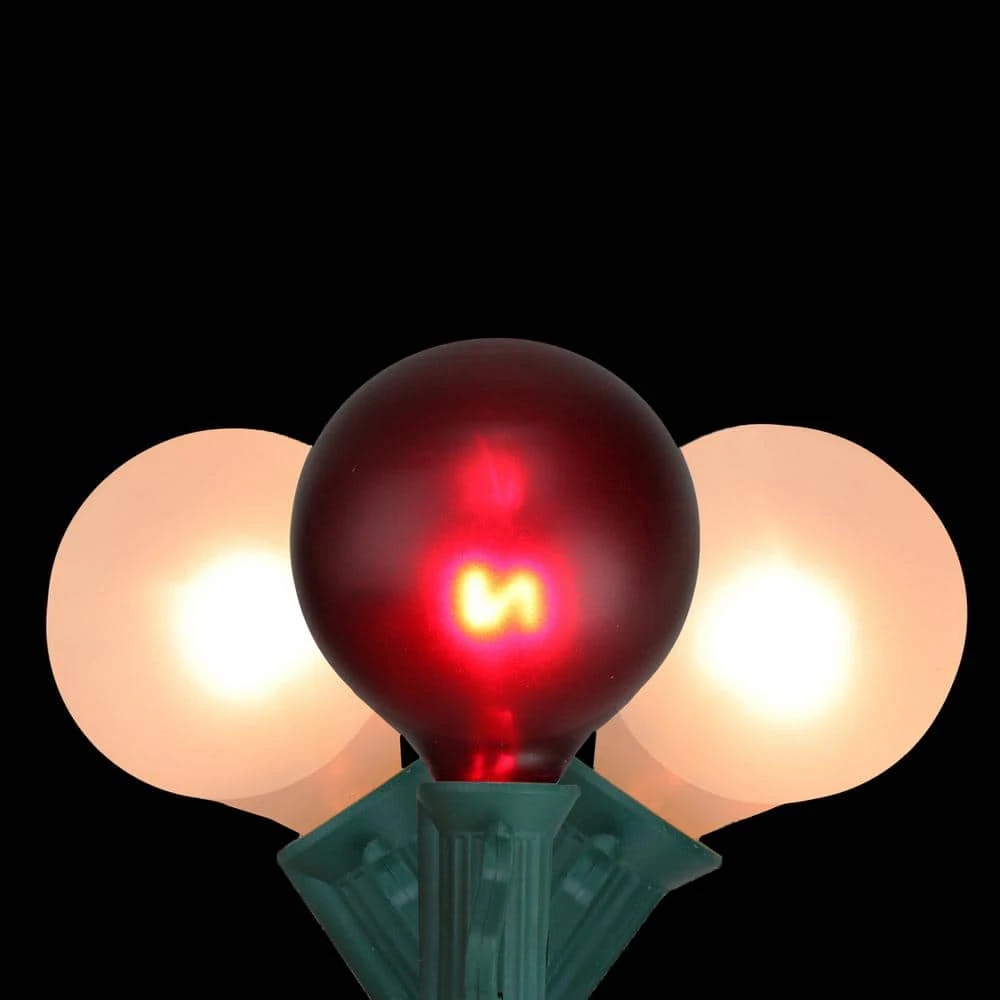 Northlight 9 Ft. 10-Light Red And White Globe Incandescent Christmas Light Set With Green Wire 1 Northlight 9 Ft. 10-Light Red And White Globe Incandescent Christmas Light Set With Green Wire