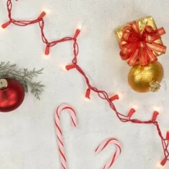 Northlight 100-Count Clear Mini Christmas Light Set - 20.25 Ft. Red Wire -Northlight Shop northlight christmas string lights 35167035 4f 1000