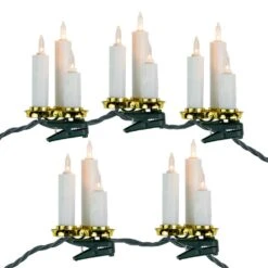 Northlight 7 CT Dripping Clip On Candle Cluster Christmas Lights 6.5 Ft. Green Wire - Incandescent