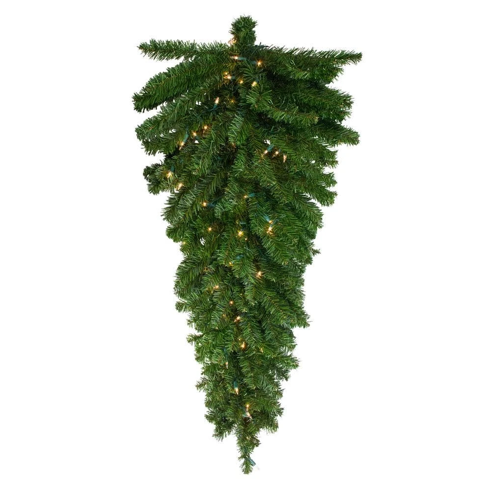 Northlight 52 In. Pre-Lit Canadian Pine Artificial Christmas Teardrop Swag With Clear Lights 1 Northlight 52 In. Pre-Lit Canadian Pine Artificial Christmas Teardrop Swag With Clear Lights