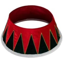 Northlight 25 In. Red And Green Fabric Drum With White Trim Christmas Tree Collar -Northlight Shop northlight christmas tree collars 35688222 44 1000