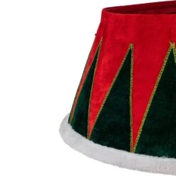 Northlight 25 In. Red And Green Fabric Drum With White Trim Christmas Tree Collar -Northlight Shop northlight christmas tree collars 35688222 4f 1000