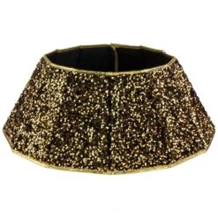 Northlight 26 In. Gold Fabric Sequins Hexagonal Christmas Tree Collar