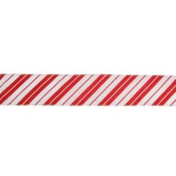 Northlight 2.5 In. X 16 Yds. Iridescent Candy Cane Diagonal Stripe Wired Craft Ribbon