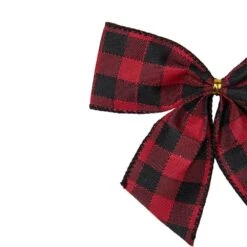 Northlight 5.5 In. Buffalo Plaid And Burlap 2 Loop Christmas Bow Decorations (6-Pack) -Northlight Shop northlight christmas tree ribbon 34676932 44 1000