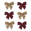 Northlight 5.5 In. Buffalo Plaid And Burlap 2 Loop Christmas Bow Decorations (6-Pack) -Northlight Shop northlight christmas tree ribbon 34676932 64 1000