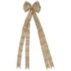 Northlight 48in. X 10in. Burlap And Gold Scroll 16 Loop Christmas Bow Decoration -Northlight Shop northlight christmas tree ribbon 34676938 64 1000