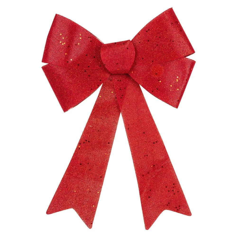 Northlight 11 In. W LED Lighted Red Burlap Christmas Bow Decoration With Color Changing Lights 1 Northlight 11 In. W LED Lighted Red Burlap Christmas Bow Decoration With Color Changing Lights