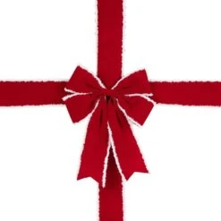 Northlight 14' Red And White Velvet Christmas Ribbon Door Bow