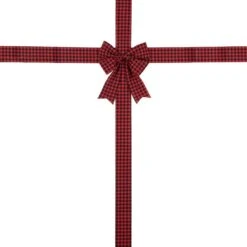 Northlight 14' Red Buffalo Plaid Christmas Ribbon Door Bow -Northlight Shop northlight christmas tree ribbon 35681108 4f 1000
