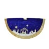 Northlight 48 In. Blue And Gold Nativity Scene Christmas Tree Skirt With Gold Border -Northlight Shop northlight christmas tree skirts 32912627 64 1000