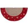 Northlight 60 In. Burlap Glittered Snowflake Rustic Christmas Tree Skirt With Red Velvet Trim -Northlight Shop northlight christmas tree skirts 33530813 64 1000