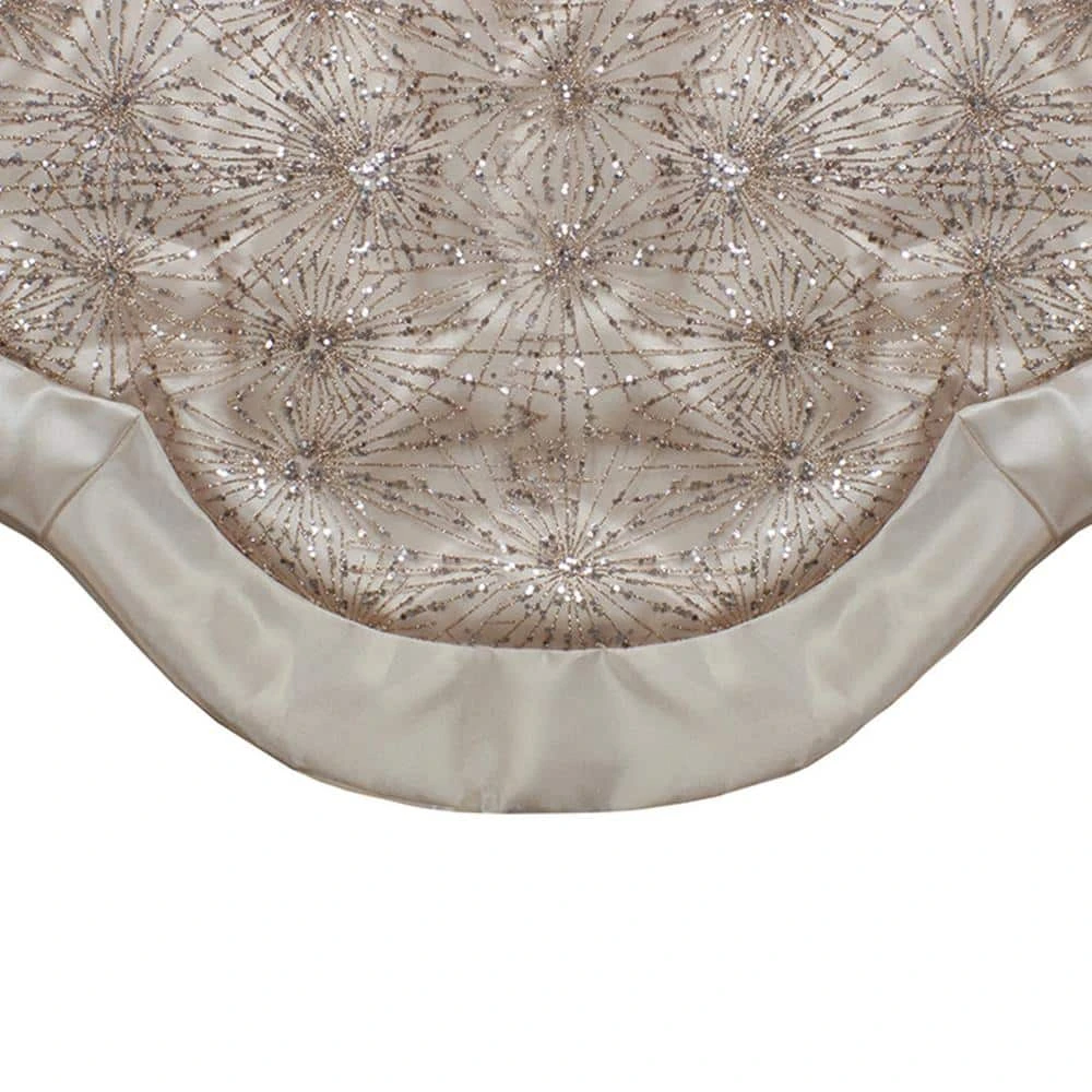Northlight 48 In. Gold Sequins And Glitter Satin Border Christmas Tree Skirt 3 Northlight 48 In. Gold Sequins And Glitter Satin Border Christmas Tree Skirt - Image 3